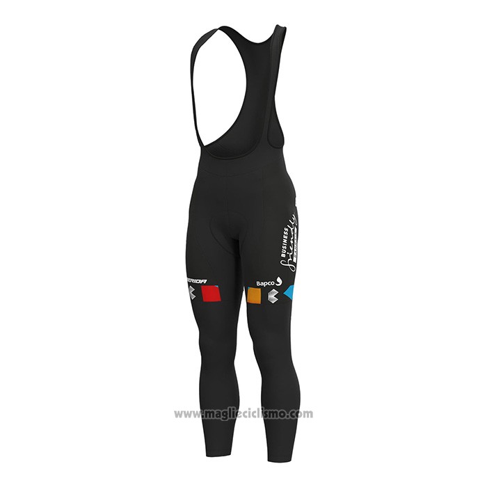2022 Abbigliamento Ciclismo Bahrain Victorious Rosso Manica Lunga e Salopette